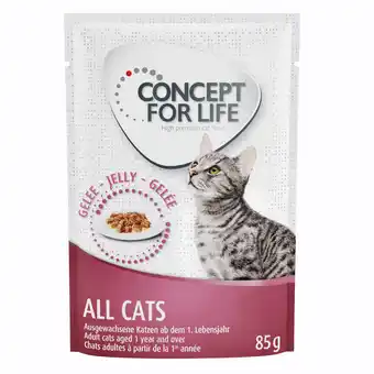 Zooplus 24x85g all cats in gelei concept for life kattenvoer aanbieding