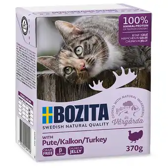 Zooplus 6x370g stukjes in gelei met kalkoen bozita kattenvoer aanbieding