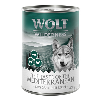 Zooplus 6x400g the taste of the taste of the mediterranean wolf of wilderness hondenvoer aanbieding