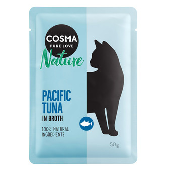Zooplus 18x50g nature maaltijdzakjes pacifische tonijn cosma kattenvoer aanbieding