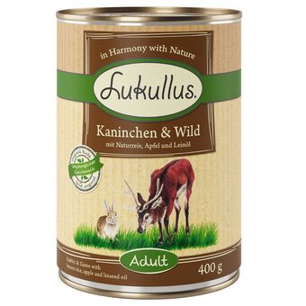 Zooplus 6x400g konijn & wild lukullus hondenvoer aanbieding