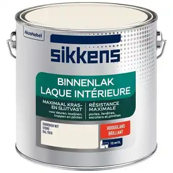 Praxis Sikkens binnenlak hoogglans ral 9010 2,5l aanbieding