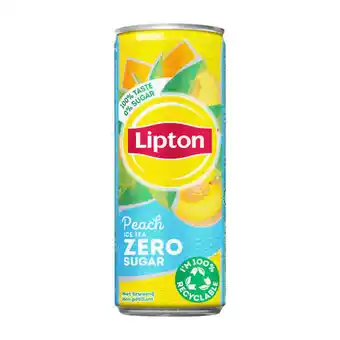 Coop Lipton ice tea peach zero blik aanbieding