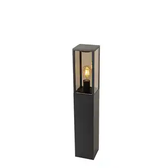 Lampenlicht.nl Staande buitenlamp zwart met smoke 80 cm ip44 - charlois aanbieding