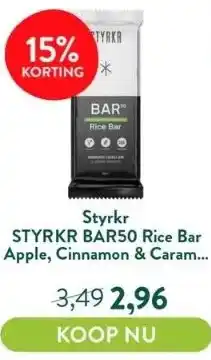 Holland & Barrett Styrkr bar50 rice bar apple, cinnamon & caramel - 66g aanbieding