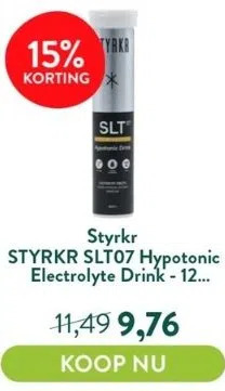 Holland & Barrett Styrkr slt07 hypotonic electrolyte drink - 12 bruistabletten aanbieding