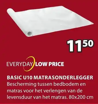 Jysk BASIC U10 MATRASONDERLEGGER. 80 x 200 cm aanbieding