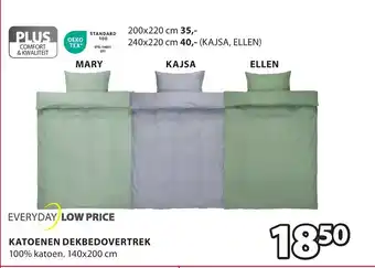 Jysk KATOENEN DEKBEDOVERTREK 100% katoen. 140 x 200 cm aanbieding