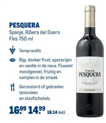 Makro Pesquera Spanje, Ribera del Duero Fles 750 ml aanbieding