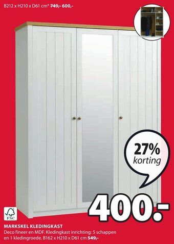 Jysk MARKSKEL KLEDINGKAST aanbieding