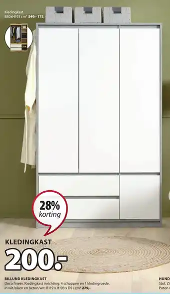 Jysk BILLUND KLEDINGKAST aanbieding