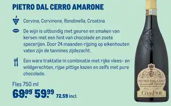 Makro Pietro Dal Cerro Amarone Corvina, Corvinone, Rondinella, Croatina 750 ml aanbieding