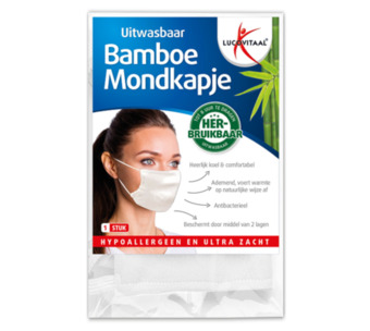 Voordeeldrogisterij Lucovitaal bamboe mondkapje - 1 stuk aanbieding