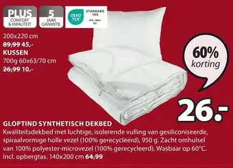 Jysk GLOPTIND SYNTHETISCH DEKBED aanbieding