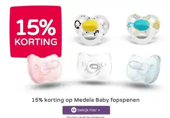 Prenatal MEDELA BABY 15% korting op Medela Baby fopspenen NEN aanbieding