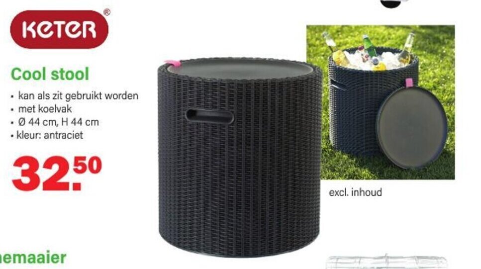 keter Cool stool • Ø 44 cm, H 44 cm aanbieding bij Van Cranenbroek