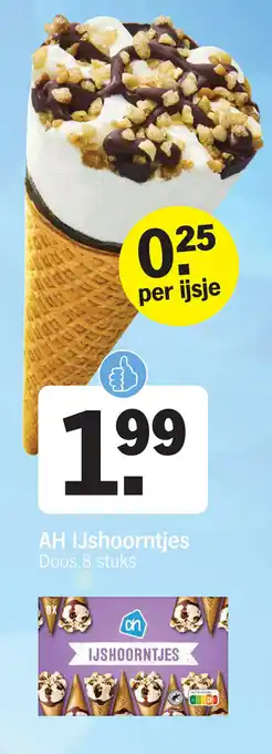 Albert Heijn AH IJshoorntjes Doos 8 stuks aanbieding