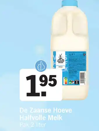Albert Heijn De Zaanse Hoeve Halfvolle Melk Pak 2 liter aanbieding