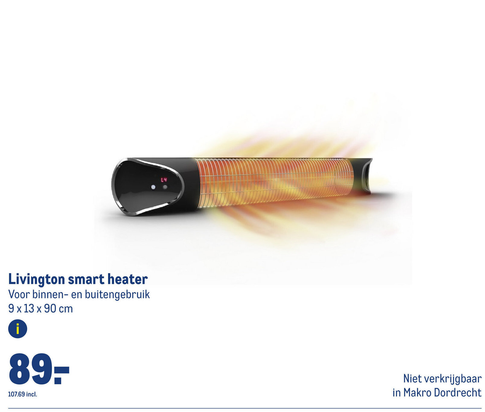 Livington smart heater Voor binnen- en buitengebruik 9 x 13 x 90 cm  aanbieding bij Makro