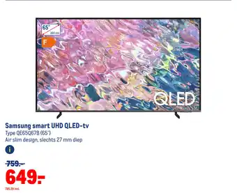 Makro Samsung smart UHD QLED-tv Type QE65Q67B (65") aanbieding