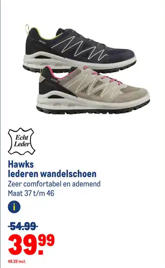 Makro HAWKS lederen wandelschoen Zeer comfortabel en ademend Maat 37 t/m 46 aanbieding