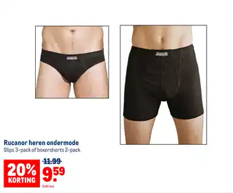 Makro Rucanor heren ondermode Slips 3-pack of boxershorts 2-pack aanbieding