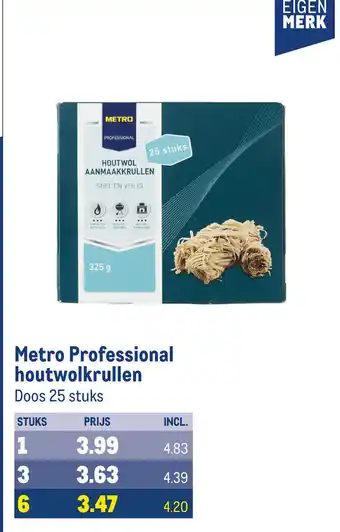 Makro Metro Professional houtwolkrullen 6 stuks aanbieding