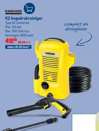 Makro KARCHER K2 hogedrukreiniger aanbieding