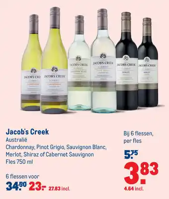 Makro Jacob's Creek Australië 750 ml aanbieding