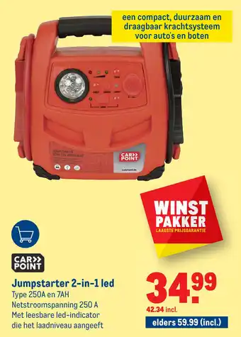 Makro Jumpstarter 2-in-1 led Type 250A en 7AH aanbieding