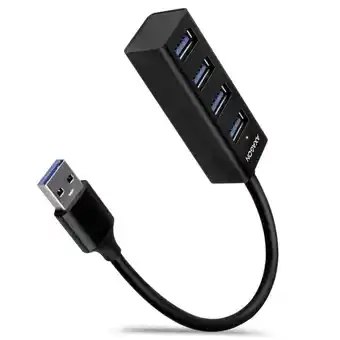 Conrad Axagon axagon hue-m1a superspeed usb-a mini hub, 4x usb 3.0 - 20cm, schwarz usb 3.0-hub 4 poorten zwart aanbieding