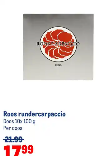 Makro Roos rundercarpaccio Doos 10x 100 g aanbieding