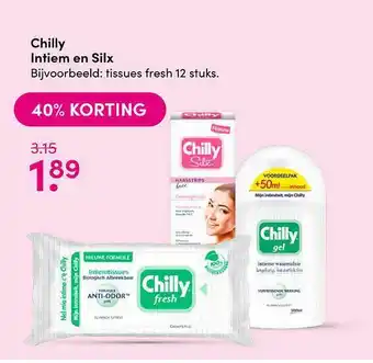 Drogisterij Visser Chilly Intiem En Silx 40% Korting aanbieding