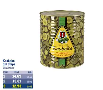 Makro Kesbeke dill chips Blik 10 kilo aanbieding