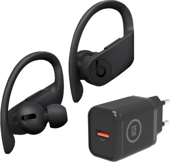 Coolblue Beats powerbeats pro zwart + bluebuilt oplader 18w aanbieding