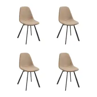 fonQ Bronx71 velvet eetkamerstoel logan taupe - eetkamerstoelen set van 4 aanbieding