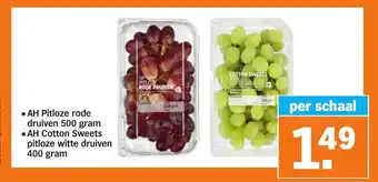 Albert Heijn AH Pitloze rode druiven 500g aanbieding