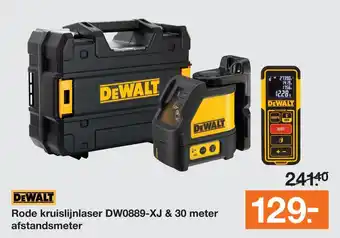 BOUWMAAT DEWALT Rode kruislijnlaser DW0889-XJ & 30 meter aanbieding