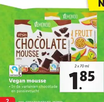 Lidl Vegan mousse 2 x 70 ml aanbieding