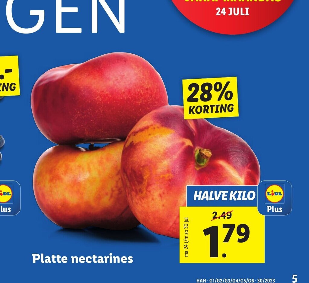 Platte nectarines aanbieding bij Lidl