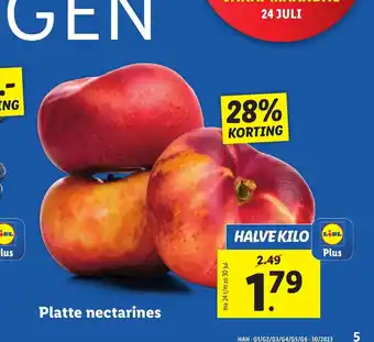 Lidl Platte nectarines aanbieding