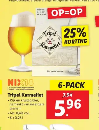 Lidl Tripel Karmeliet 6-pack aanbieding