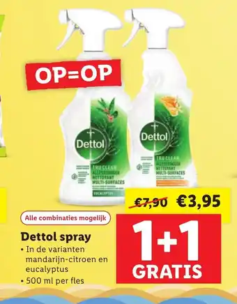 Lidl Dettol spray 500 ml aanbieding