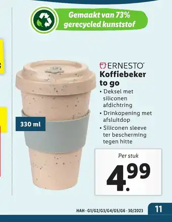 Lidl ERNESTOⓇ Koffiebeker to go aanbieding