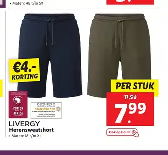 Lidl LIVERGY Herensweatshort aanbieding