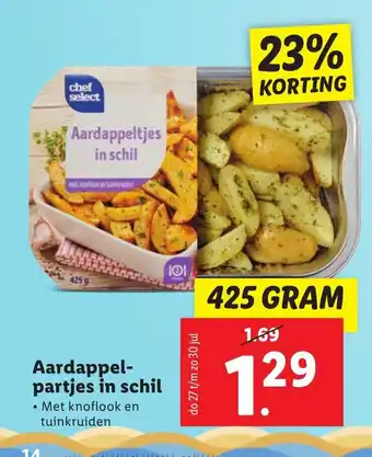 Lidl Aardappel-partjes in schil 425 gram aanbieding