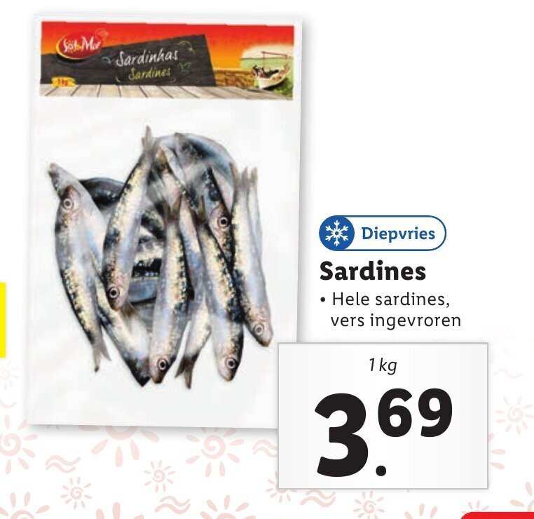 Diepvries Sardines 1 kg aanbieding bij Lidl