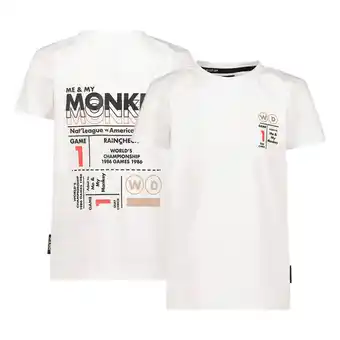 Wehkamp Me & my monkey t-shirt met backprint wit aanbieding