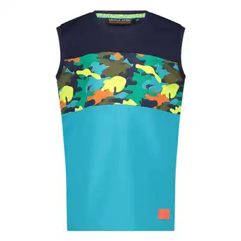 Wehkamp Orange stars t-shirt met printopdruk blauw aanbieding
