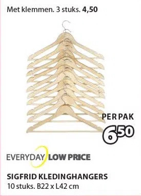 Jysk Sigfrid kledinghangers aanbieding